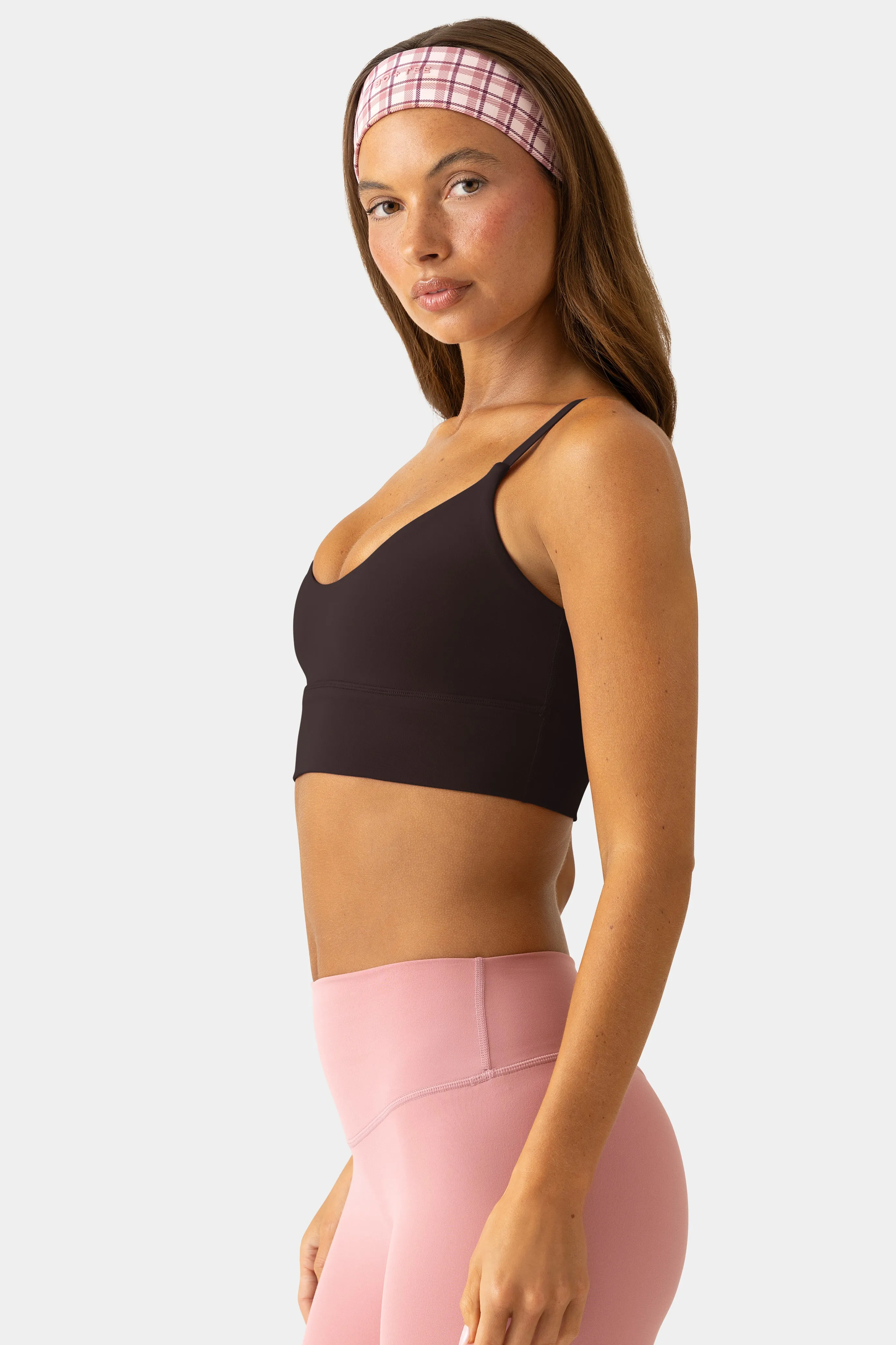 Soft Active Scoop-Neck Sports Bra in Espresso sold by Oh Polly product image thumbnail 3