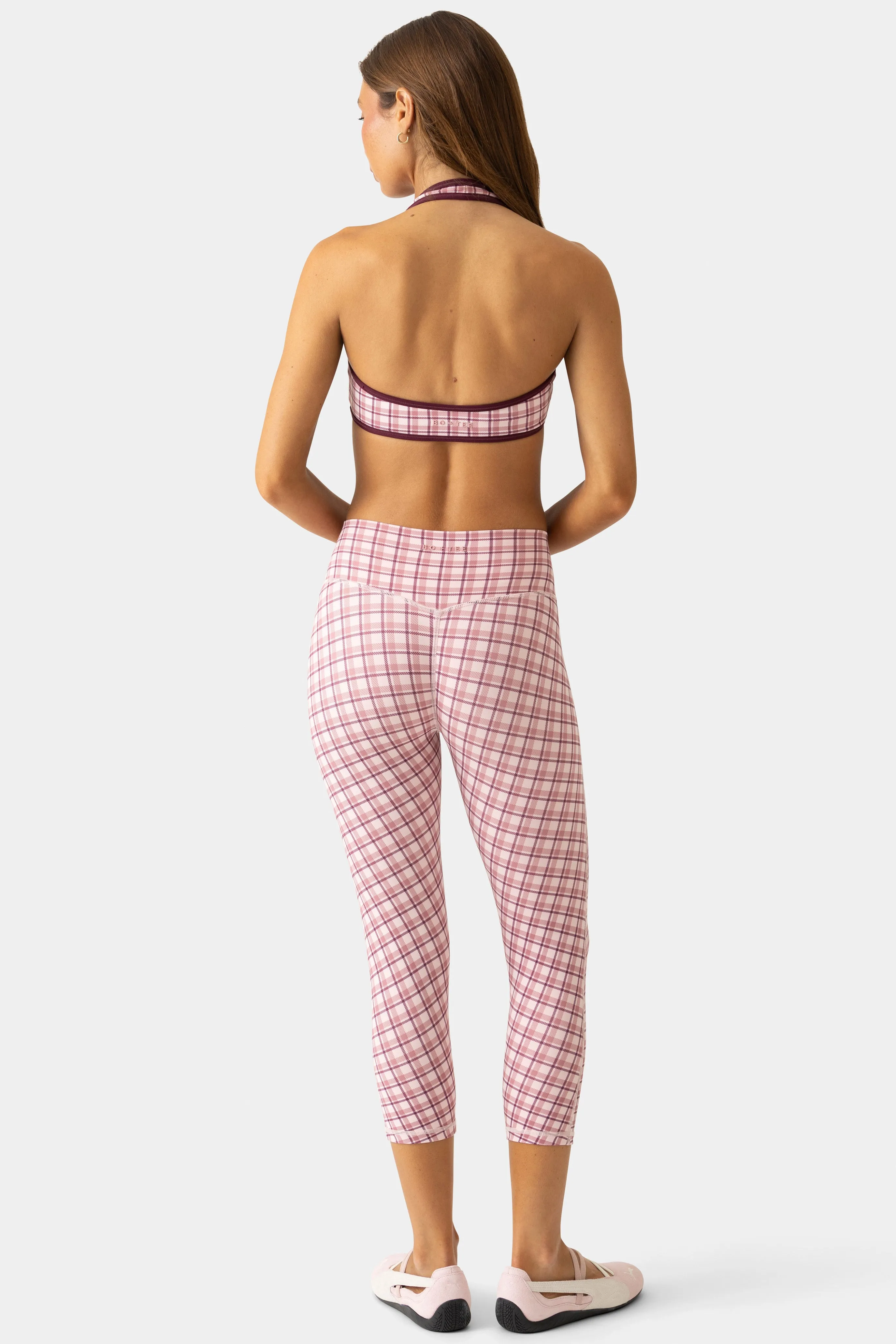 Soft Active Capri Leggings in Mauve Plaid sold by Oh Polly product image thumbnail 2