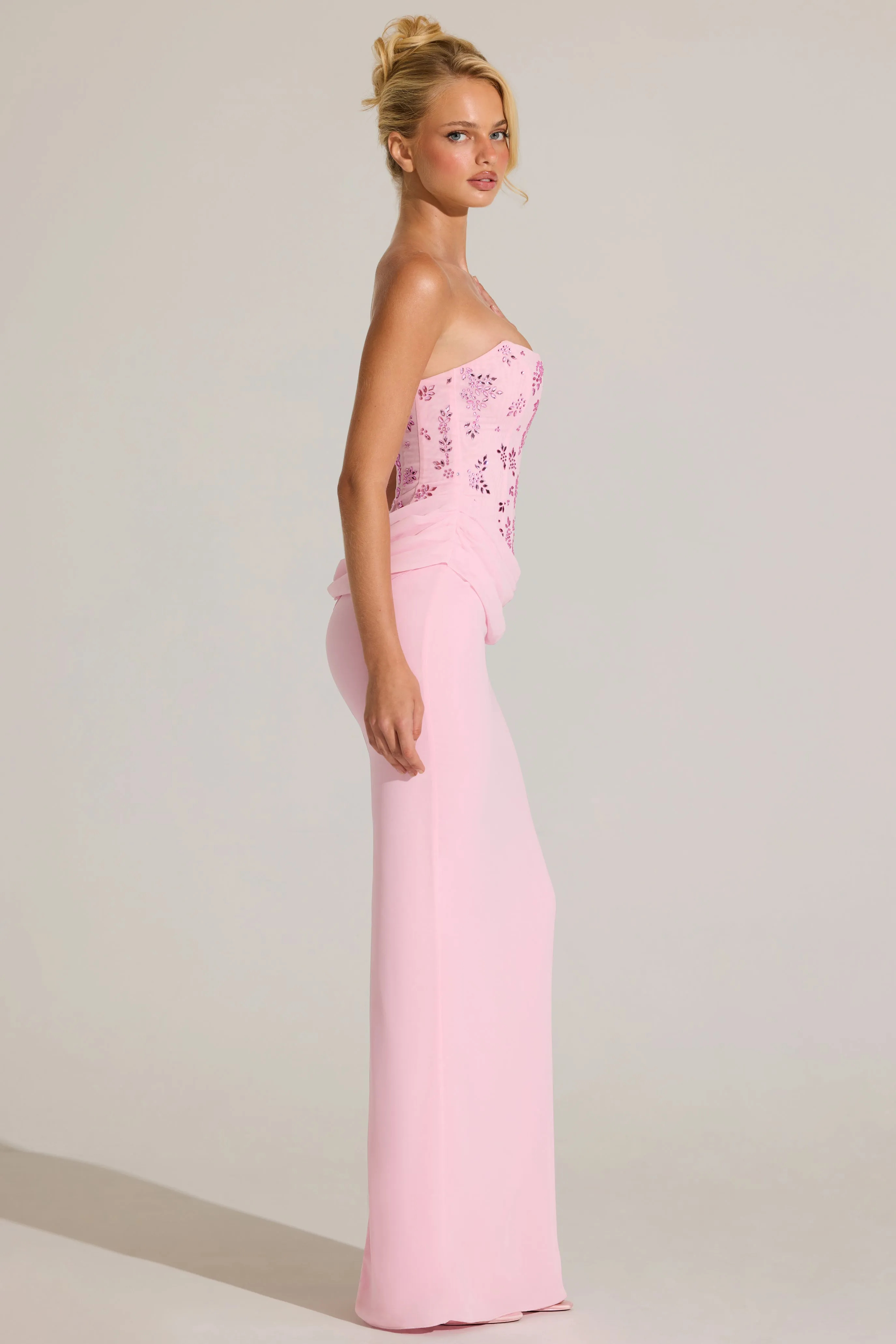 Embellished Corset Maxi Dress in Blossom Pink sold by Oh Polly product image thumbnail 3