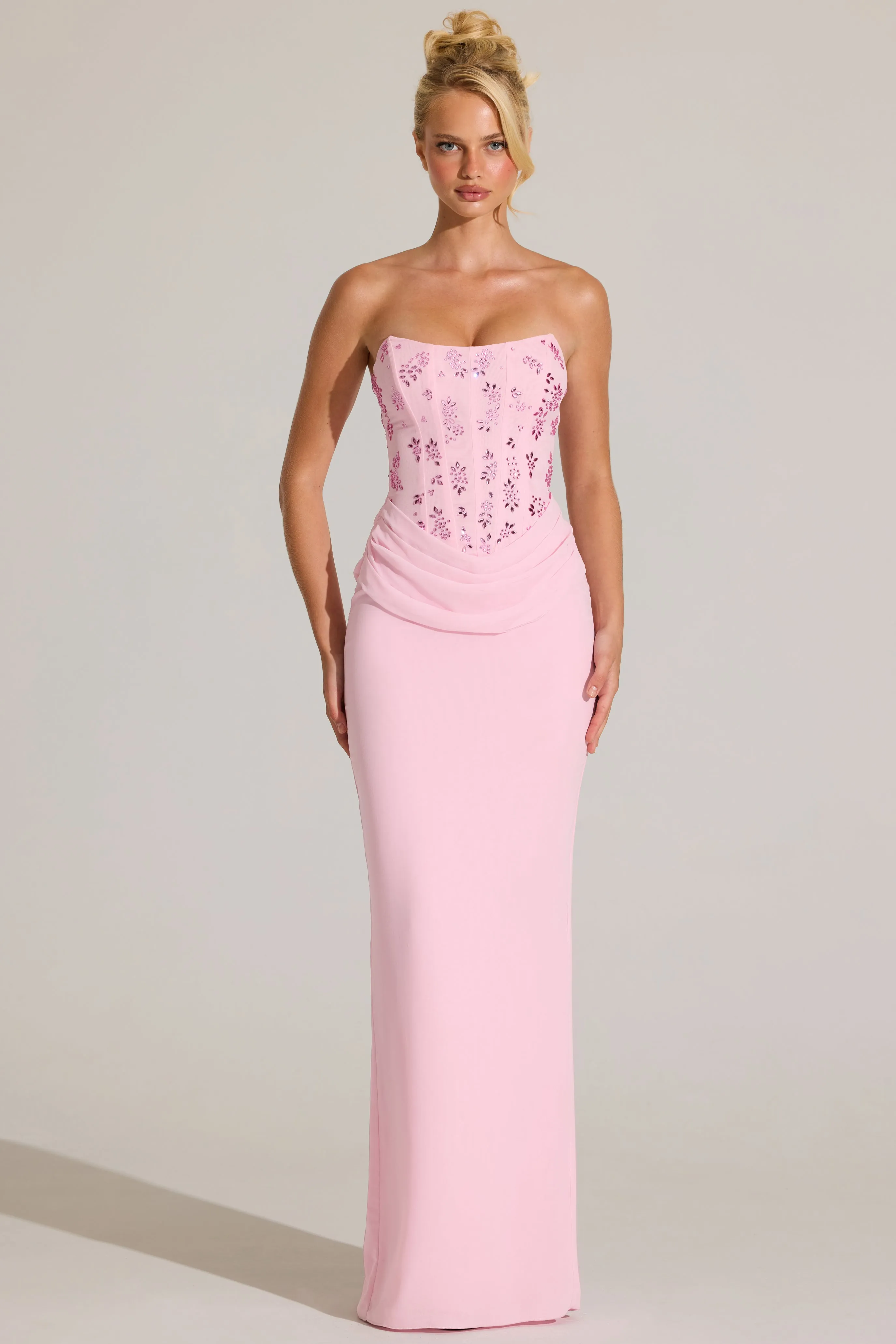 Embellished Corset Maxi Dress in Blossom Pink sold by Oh Polly product image thumbnail 4