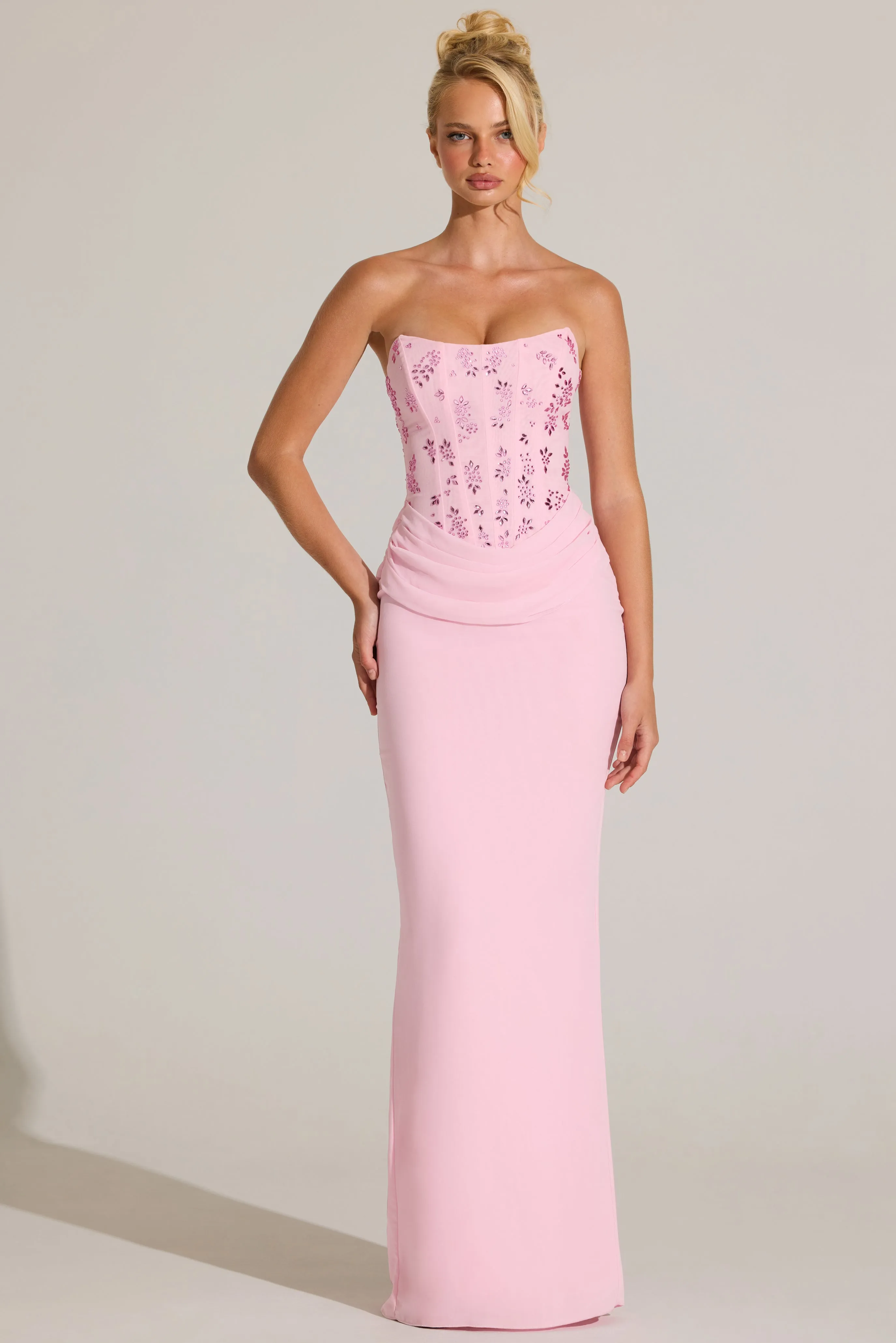 Embellished Corset Maxi Dress in Blossom Pink sold by Oh Polly product image thumbnail 5