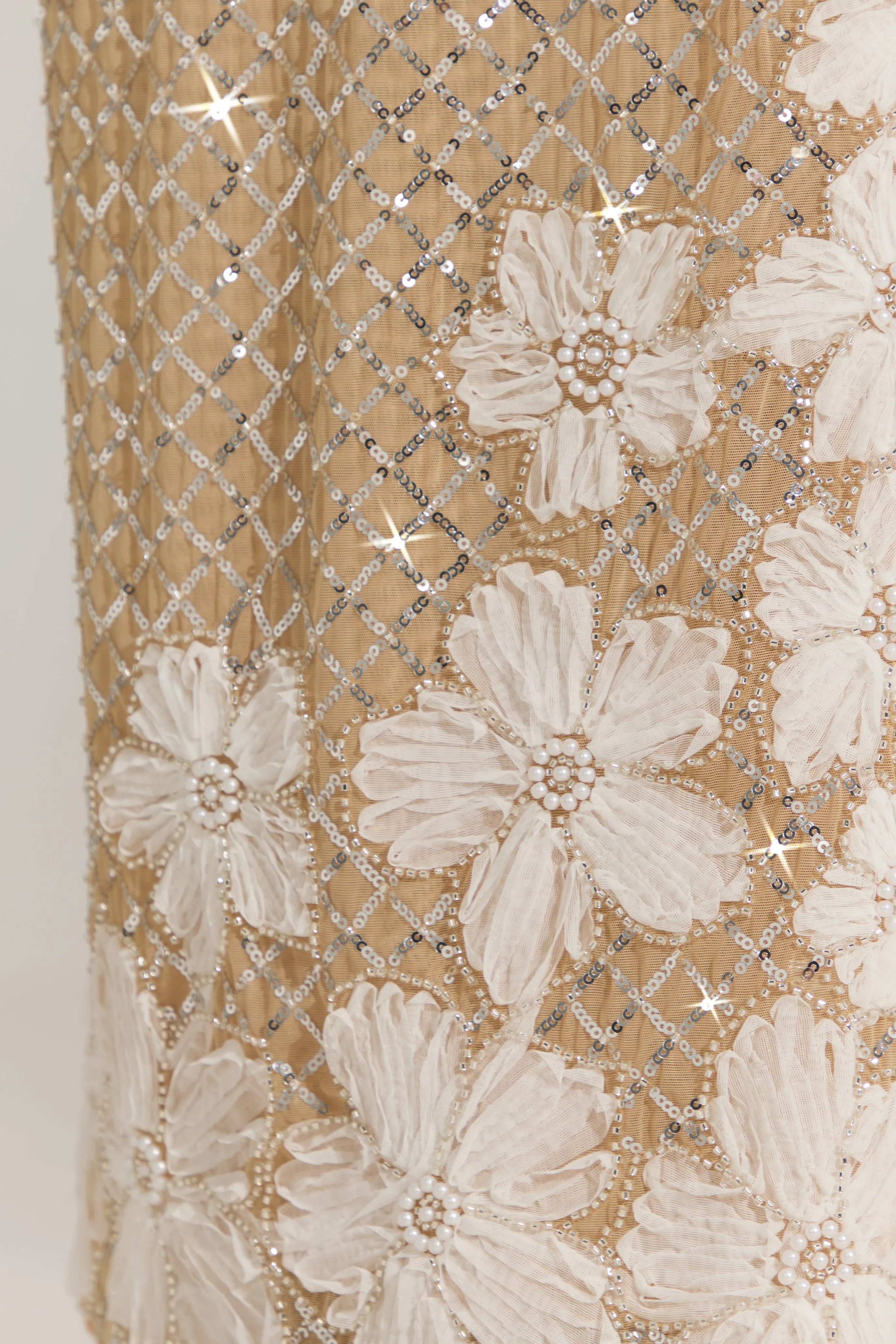 Embellished Square-Neck Maxi Dress in Gold sold by Oh Polly product image thumbnail 4