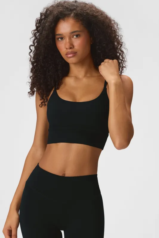 Soft Active High-Impact Sports Bra in Black made by Bo + Tee