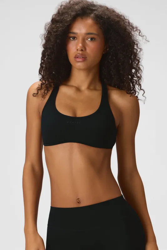 Soft Active Low-Impact Sports Bra in Black made by Bo + Tee