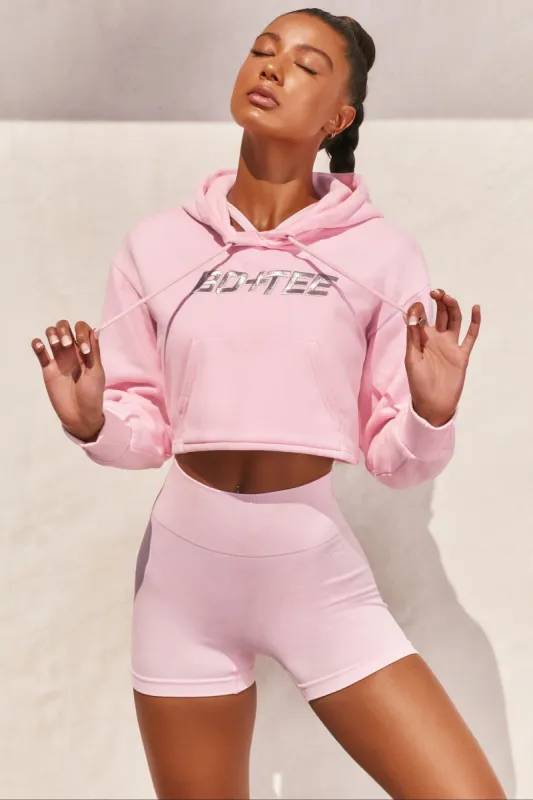 Off Duty Cropped Hoodie in Pink sold by Oh Polly