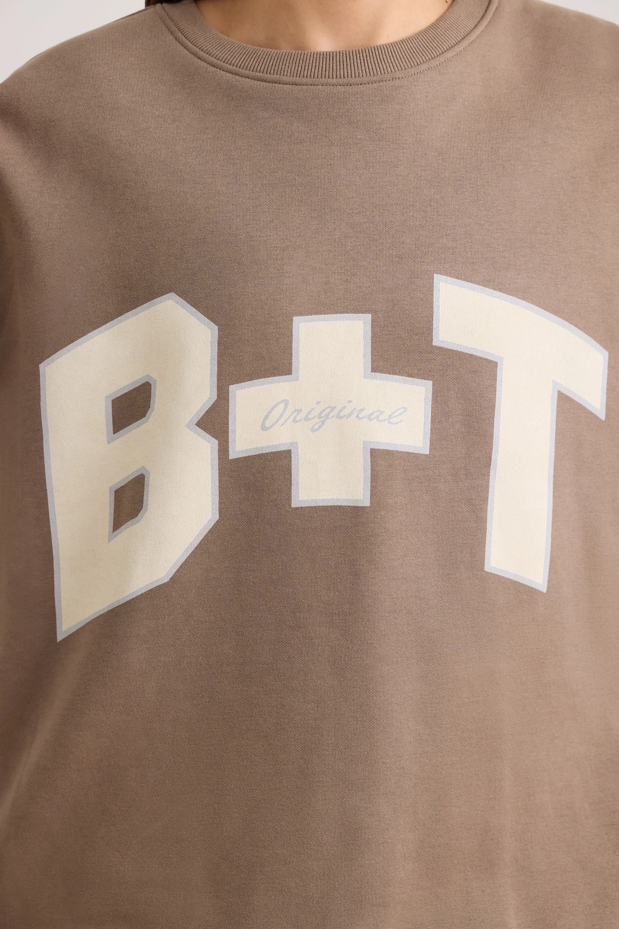 Oversized Crew Neck Sweatshirt in Espresso sold by Oh Polly product image thumbnail 4