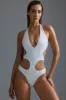 Embellished Cut-Out One-Piece Swimsuit in White sold by Oh Polly
