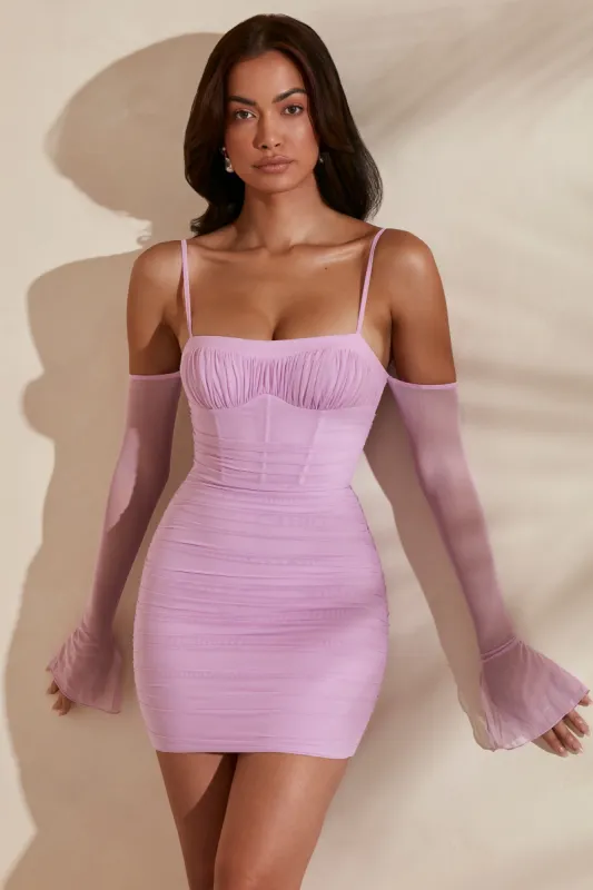 Off The Shoulder Mini Dress in Pink sold by Oh Polly