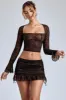 Lace Long Sleeve Top in Black sold by Oh Polly