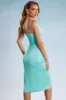 Wrap Midi Dress in Aqua sold by Oh Polly
