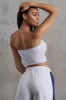 Soft Rib Ruched Bandeau Top in Heather Grey sold by Oh Polly