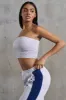 Soft Rib Ruched Bandeau Top in Heather Grey sold by Oh Polly