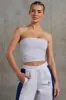 Soft Rib Ruched Bandeau Top in Heather Grey sold by Oh Polly