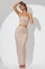 Embellished Mid Rise Maxi Skirt in Champagne sold by Oh Polly
