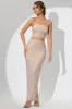 Embellished Mid Rise Maxi Skirt in Champagne sold by Oh Polly