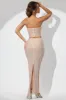 Embellished Mid Rise Maxi Skirt in Champagne sold by Oh Polly