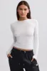 Sheer Long-Sleeve Top in White sold by Oh Polly