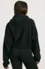 Cropped Zip Up Chunky Knit Hoodie in Black sold by Oh Polly