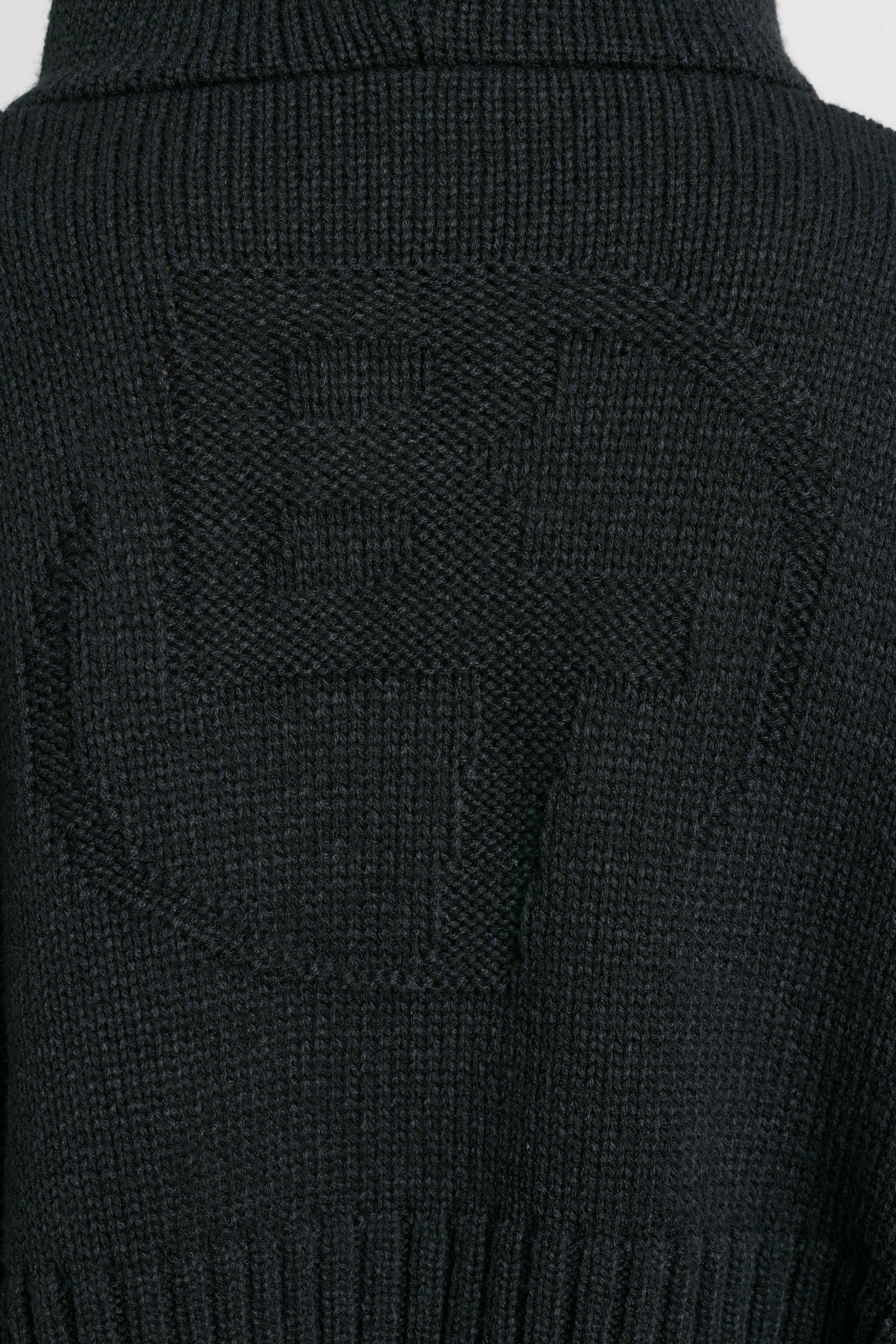 Cropped Zip Up Chunky Knit Hoodie in Black sold by Oh Polly product image thumbnail 4