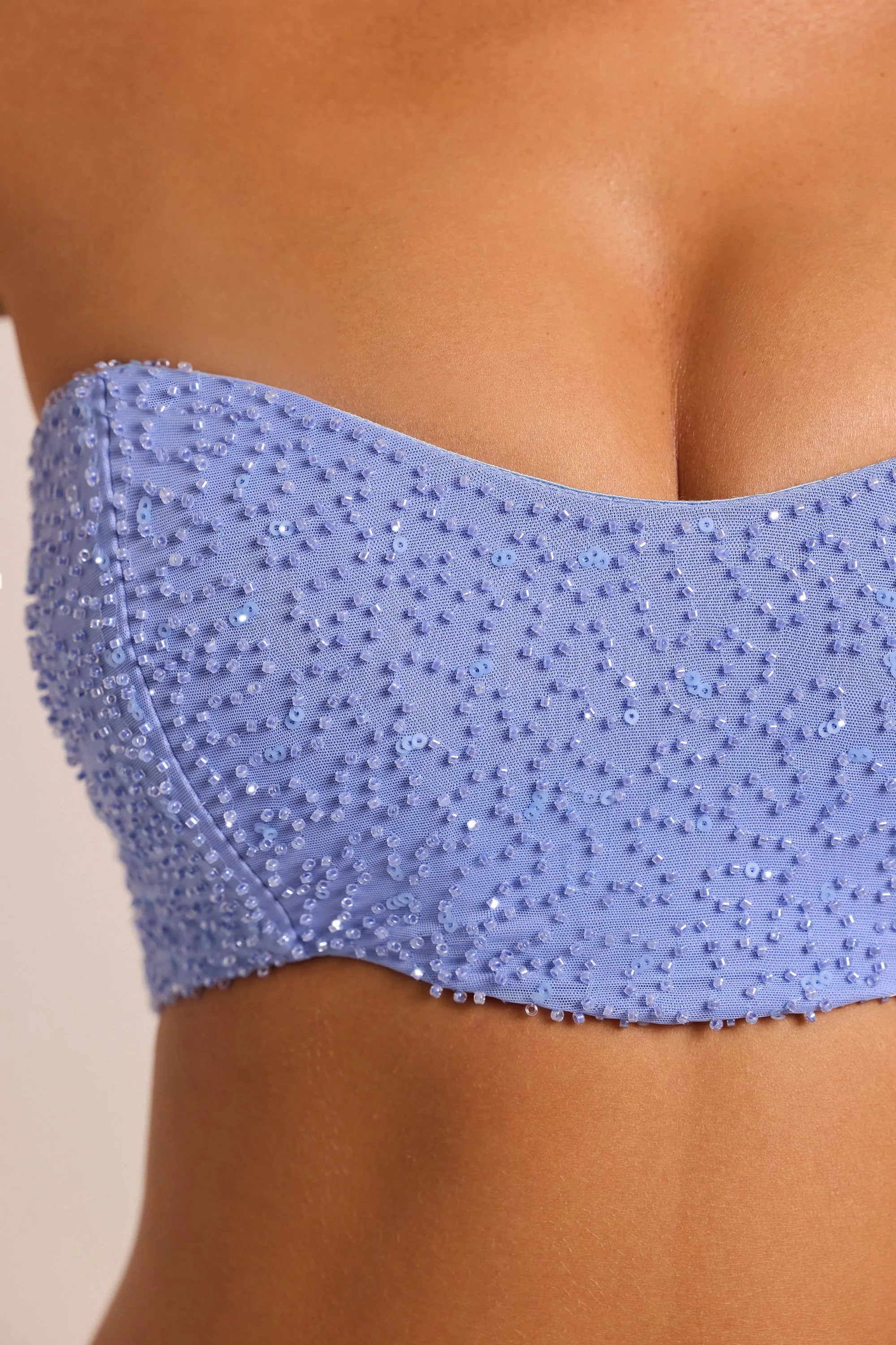 Embellished Strapless Corset Top in Powder Blue sold by Oh Polly product image thumbnail 5