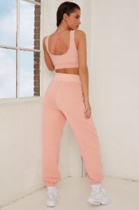 Rested Oversized Ribbed Joggers in Pink sold by Oh Polly