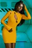 Cut Out Long Sleeve Dress in Yellow sold by Oh Polly