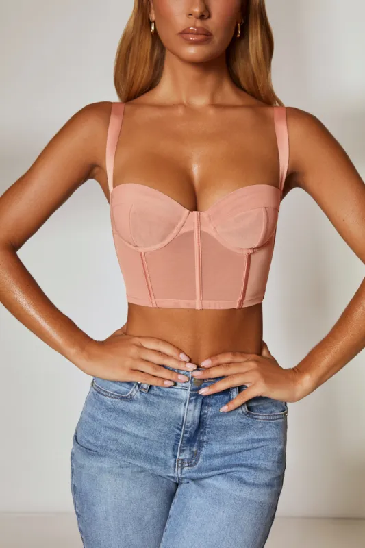 Corset Crop Top in Blush sold by Oh Polly