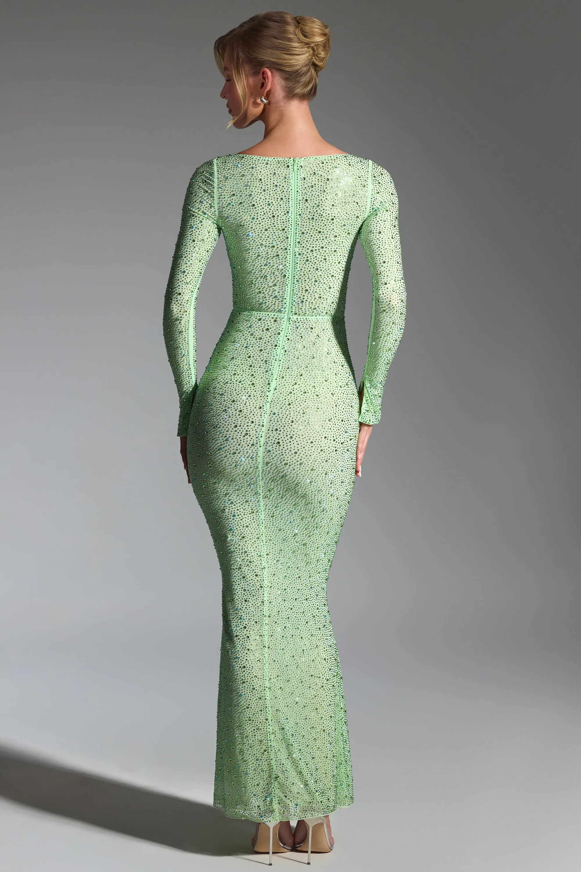 Embellished Fishtail Maxi Dress in Pistachio sold by Oh Polly product image thumbnail 2