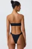 Embellished Wide Strap Cheeky Bikini Bottoms in Black sold by Oh Polly