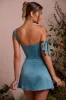 Off Shoulder Corset Mini Dress in Teal sold by Oh Polly