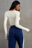 Soft Rib Long Sleeve Top in White sold by Oh Polly