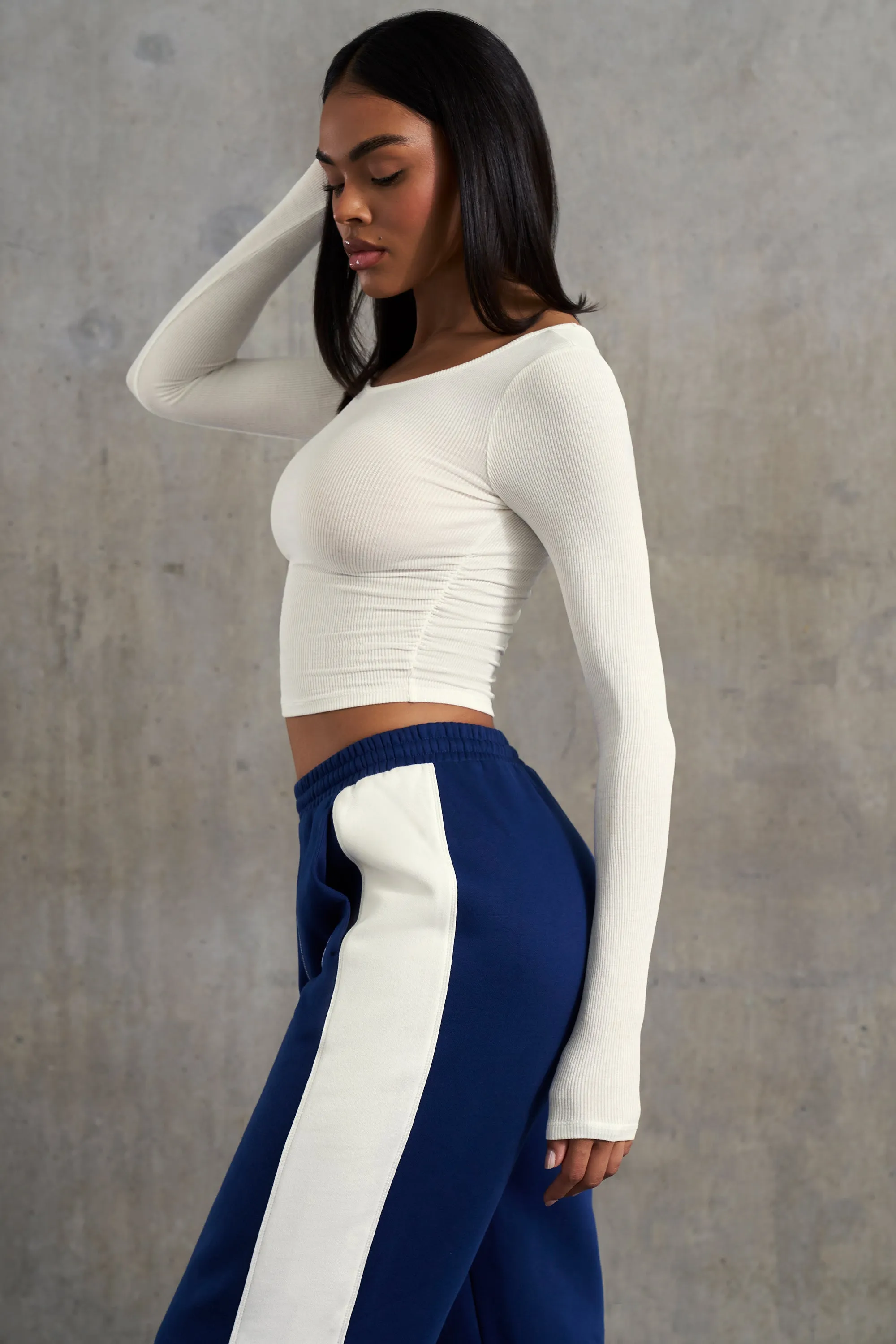 Soft Rib Long Sleeve Top in White sold by Oh Polly product image thumbnail 3