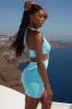Cut Out Twist Mini Dress in Blue sold by Oh Polly
