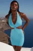 Cut Out Twist Mini Dress in Blue sold by Oh Polly