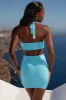 Cut Out Twist Mini Dress in Blue sold by Oh Polly