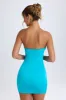 Cut-Out Bandeau Bodycon Mini Dress in Turquoise sold by Oh Polly