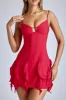 Ruffle Mini Dress in Cherry Red sold by Oh Polly