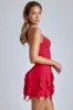 Ruffle Mini Dress in Cherry Red sold by Oh Polly