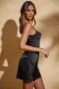 Cowl Neck A-Line Mini Dress in Black sold by Oh Polly
