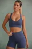 Super Sculpt Cross Back Sports Bra in Steel Blue sold by Oh Polly