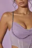 Cowl Neck Corset Crop Top in Lilac sold by Oh Polly