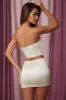Low Rise Micro Mini Skirt in Ivory sold by Oh Polly