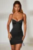 Ruched Corset Mini Dress in Black sold by Oh Polly
