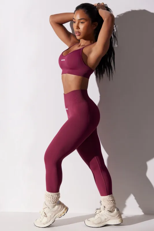 Petite High Waist Super Sculpt Leggings in Plum sold by Oh Polly