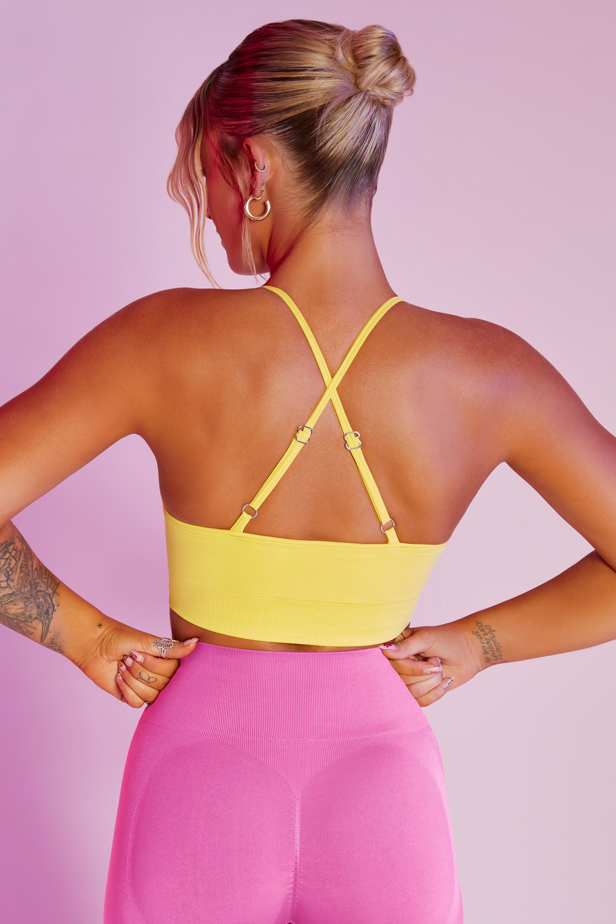 Seamless High Strap Crop Top in Yellow sold by Oh Polly product image thumbnail 3