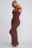 Ribbed Modal Square Neck Maxi Dress in Chocolate sold by Oh Polly