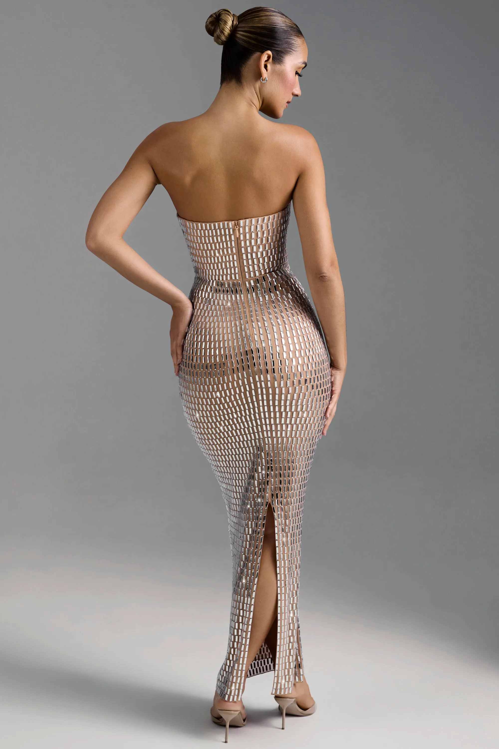 Embellished Bandeau Maxi Dress in Almond sold by Oh Polly product image thumbnail 2