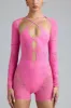 Embellished Cut-Out Unitard in Bubblegum Pink sold by Oh Polly