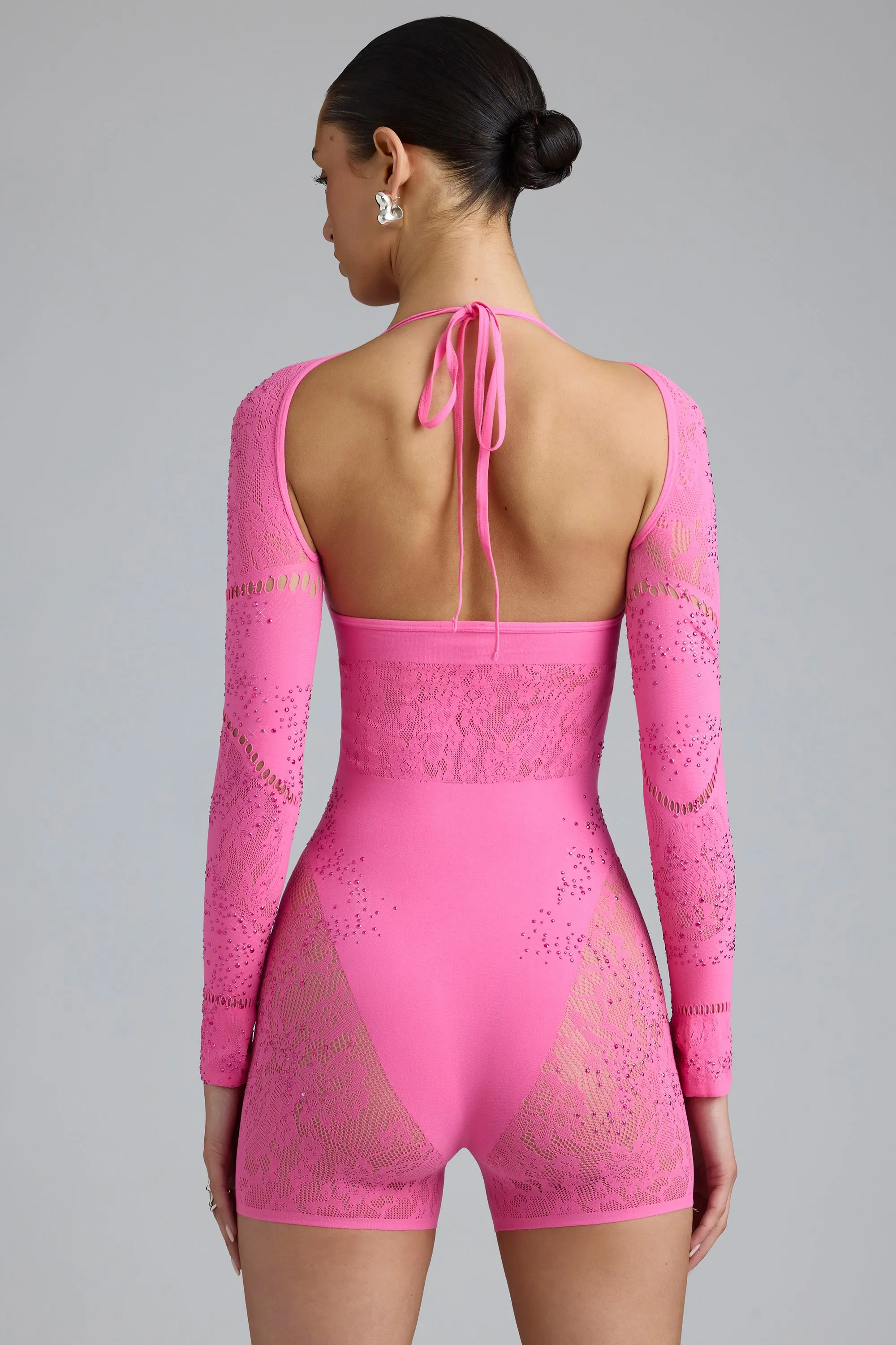 Embellished Cut-Out Unitard in Bubblegum Pink sold by Oh Polly product image thumbnail 2