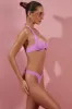 Gathered Bikini Top in Pink sold by Oh Polly